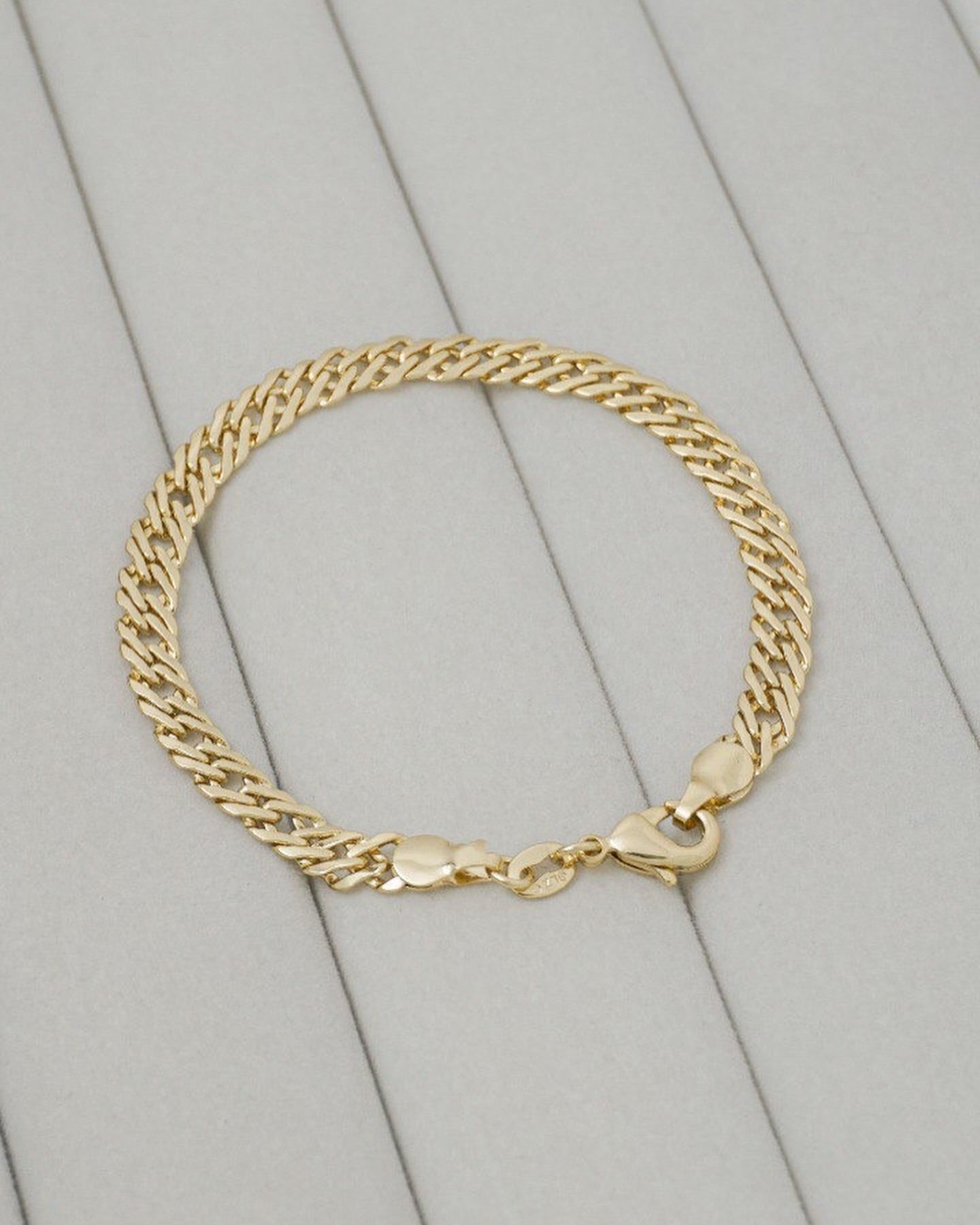 PULSERA CUBANA CRUZADA - 6MM 20CM