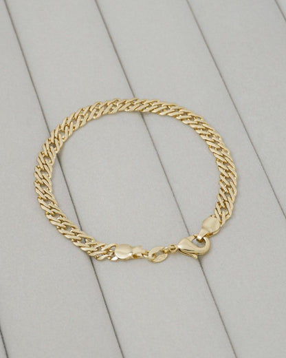 PULSERA CUBANA CRUZADA - 6MM 20CM