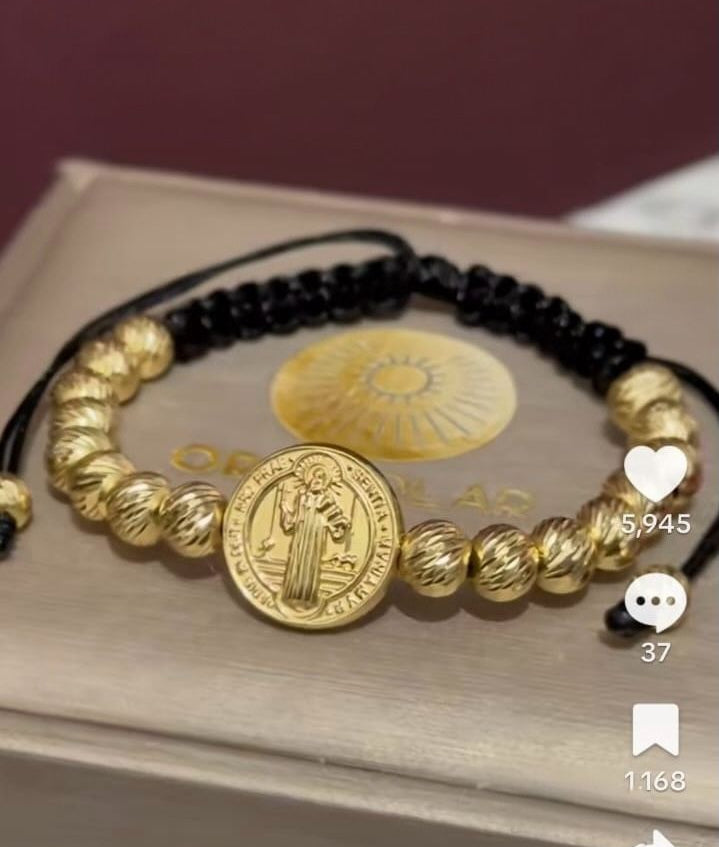 Pulsera Protección San Benito Balin Turco 6mm