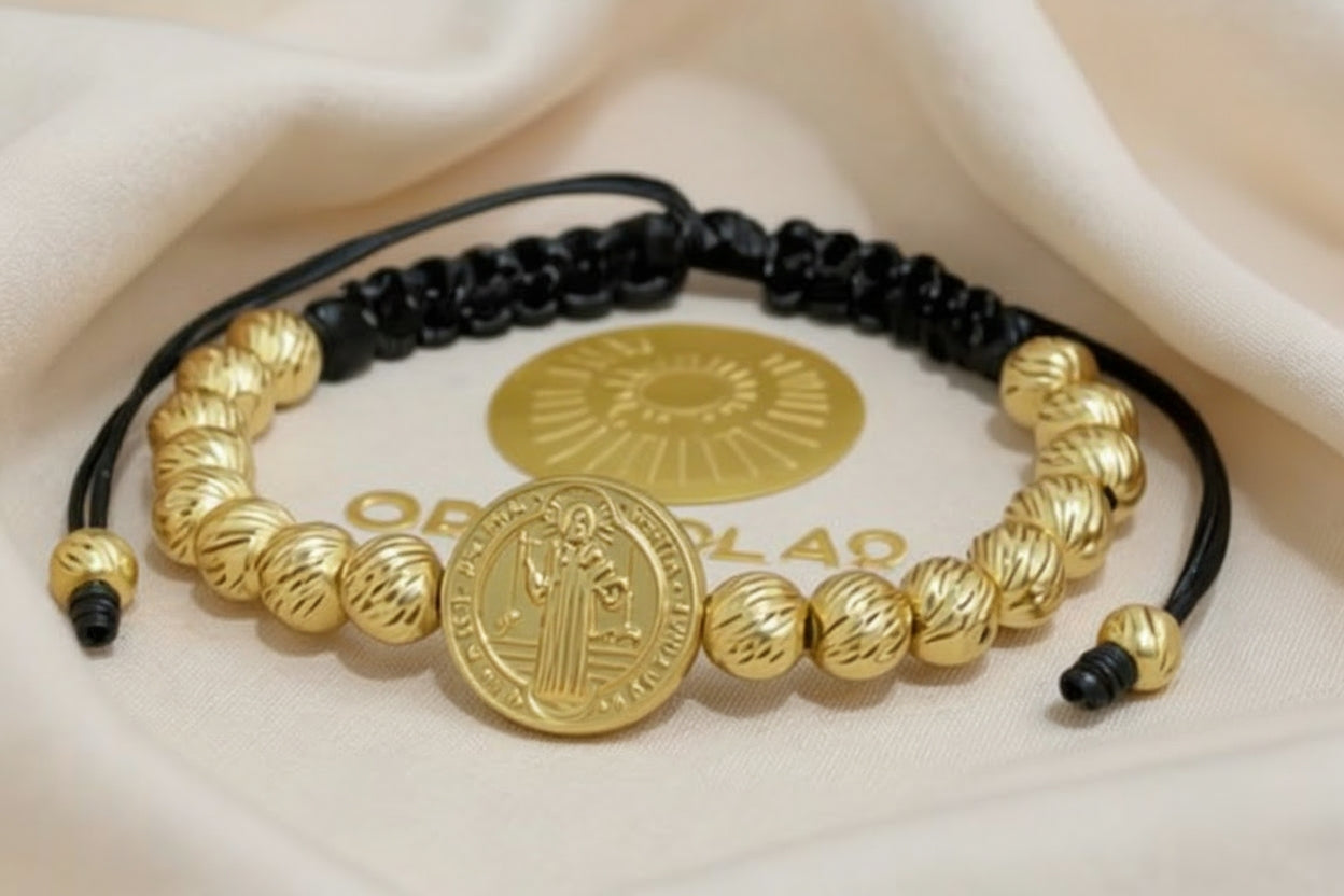 Pulsera Protección San Benito Balin Turco 6mm