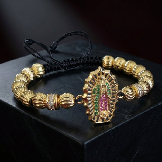 Pulsera Protección Virgen de Guadalupe Balín 6mm