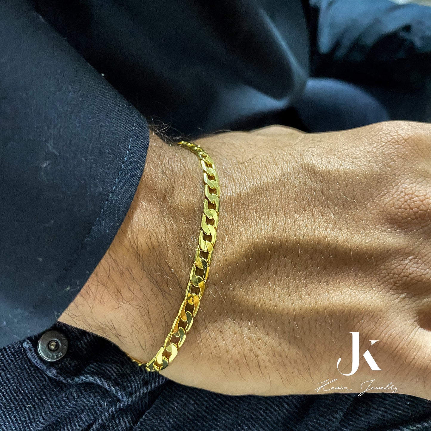 PULSERA CUBANA DIAMANTADA - 5MM 20CM